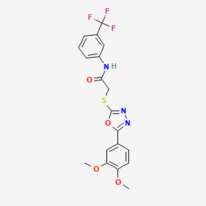 2-{[5-(3,4-dimethoxyphenyl)-1,3,4-oxadiazol-2-yl]sulfanyl}-N-[3-(trifluoromethyl)phenyl]acetamide