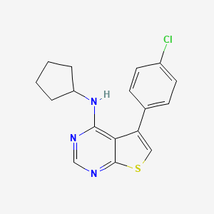 molecular formula C17H16ClN3S B14983884 5-(4-chlorophenyl)-N-cyclopentylthieno[2,3-d]pyrimidin-4-amine 