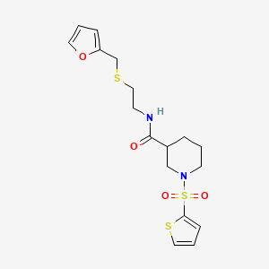 molecular formula C17H22N2O4S3 B14983887 N-{2-[(furan-2-ylmethyl)sulfanyl]ethyl}-1-(thiophen-2-ylsulfonyl)piperidine-3-carboxamide 