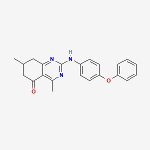 molecular formula C22H21N3O2 B14983894 4,7-dimethyl-2-[(4-phenoxyphenyl)amino]-7,8-dihydroquinazolin-5(6H)-one 