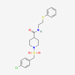 1-[(4-chlorobenzyl)sulfonyl]-N-[2-(phenylsulfanyl)ethyl]piperidine-4-carboxamide