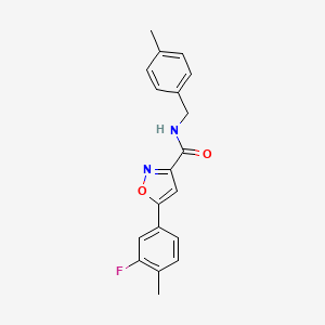 5-(3-fluoro-4-methylphenyl)-N-(4-methylbenzyl)-1,2-oxazole-3-carboxamide