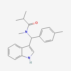 molecular formula C21H24N2O B14984026 N-[1H-indol-3-yl(4-methylphenyl)methyl]-N,2-dimethylpropanamide 