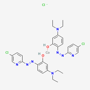 molecular formula C30H34Cl3CoN8O2- B1498405 Bis(2-((5-chloro-2-pyridyl)azo)-5-(diethylamino)phenolato)cobalt(1+) chloride CAS No. 81342-98-5