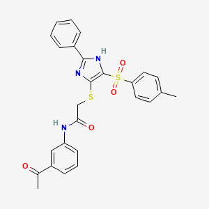 molecular formula C26H23N3O4S2 B14984074 N-(3-acetylphenyl)-2-({4-[(4-methylphenyl)sulfonyl]-2-phenyl-1H-imidazol-5-yl}sulfanyl)acetamide 