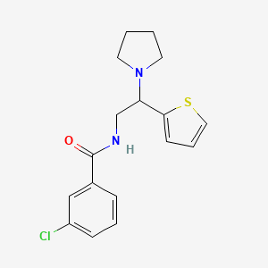 3-chloro-N-[2-(pyrrolidin-1-yl)-2-(thiophen-2-yl)ethyl]benzamide