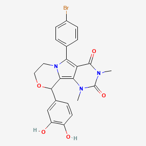 8-(4-bromophenyl)-13-(3,4-dihydroxyphenyl)-3,5-dimethyl-12-oxa-3,5,9-triazatricyclo[7.4.0.02,7]trideca-1,7-diene-4,6-dione