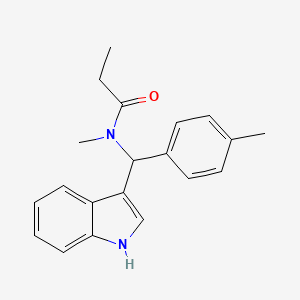 molecular formula C20H22N2O B14984147 N-[1H-indol-3-yl(4-methylphenyl)methyl]-N-methylpropanamide 