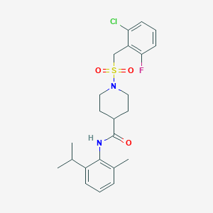 molecular formula C23H28ClFN2O3S B14984170 1-[(2-chloro-6-fluorobenzyl)sulfonyl]-N-[2-methyl-6-(propan-2-yl)phenyl]piperidine-4-carboxamide 