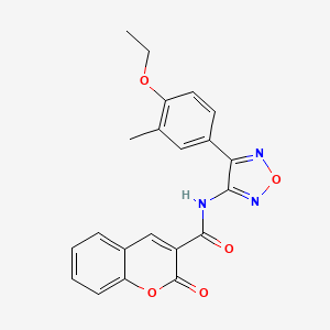 molecular formula C21H17N3O5 B14984189 N-[4-(4-ethoxy-3-methylphenyl)-1,2,5-oxadiazol-3-yl]-2-oxo-2H-chromene-3-carboxamide 