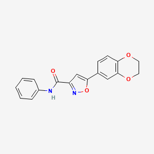 5-(2,3-dihydro-1,4-benzodioxin-6-yl)-N-phenyl-1,2-oxazole-3-carboxamide