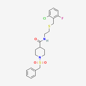 1-(benzylsulfonyl)-N-{2-[(2-chloro-6-fluorobenzyl)sulfanyl]ethyl}piperidine-4-carboxamide