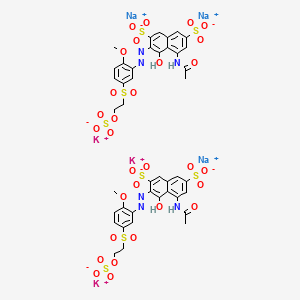 5-Acetamido-4-hydroxy-3-((2-methoxy-5-((2-(sulphooxy)ethyl)sulphonyl)phenyl)azo)naphthalene-2,7-disulphonic acid, potassium sodium salt