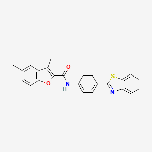 molecular formula C24H18N2O2S B14984243 N-[4-(1,3-benzothiazol-2-yl)phenyl]-3,5-dimethyl-1-benzofuran-2-carboxamide 