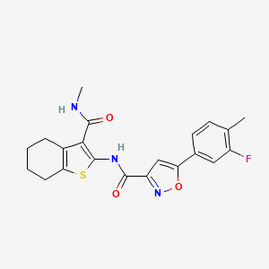 molecular formula C21H20FN3O3S B14984247 5-(3-fluoro-4-methylphenyl)-N-[3-(methylcarbamoyl)-4,5,6,7-tetrahydro-1-benzothiophen-2-yl]-1,2-oxazole-3-carboxamide 