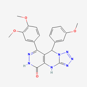 molecular formula C21H19N7O4 B14984255 10-(3,4-dimethoxyphenyl)-8-(3-methoxyphenyl)-2,4,5,6,7,11,12-heptazatricyclo[7.4.0.03,7]trideca-1(9),3,5,10-tetraen-13-one 