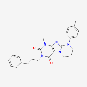 1-methyl-9-(4-methylphenyl)-3-(3-phenylpropyl)-6,7,8,9-tetrahydropyrimido[2,1-f]purine-2,4(1H,3H)-dione