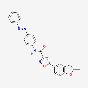 molecular formula C25H20N4O3 B14984263 3-Isoxazolecarboxamide, 5-(2,3-dihydro-2-methyl-5-benzofuranyl)-N-[4-(2-phenyldiazenyl)phenyl]- CAS No. 942873-05-4