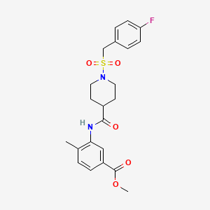 molecular formula C22H25FN2O5S B14984287 Methyl 3-[({1-[(4-fluorobenzyl)sulfonyl]piperidin-4-yl}carbonyl)amino]-4-methylbenzoate 