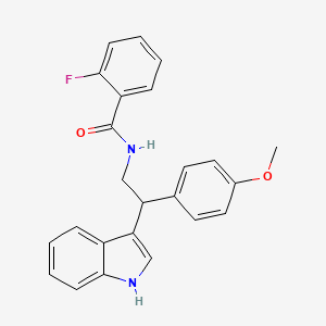 2-fluoro-N-[2-(1H-indol-3-yl)-2-(4-methoxyphenyl)ethyl]benzamide