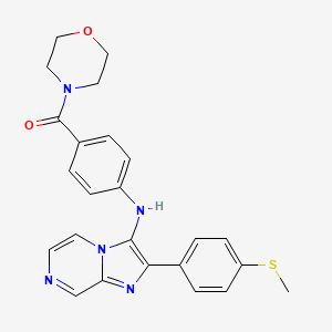 2-[4-(Methylsulfanyl)phenyl]-N-[4-(morpholine-4-carbonyl)phenyl]imidazo[1,2-A]pyrazin-3-amine