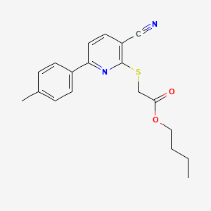 molecular formula C19H20N2O2S B14984332 Butyl {[3-cyano-6-(4-methylphenyl)pyridin-2-yl]sulfanyl}acetate 