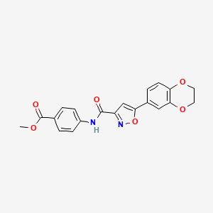 molecular formula C20H16N2O6 B14984350 Methyl 4-({[5-(2,3-dihydro-1,4-benzodioxin-6-yl)-1,2-oxazol-3-yl]carbonyl}amino)benzoate 