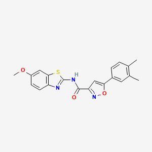 molecular formula C20H17N3O3S B14984351 5-(3,4-dimethylphenyl)-N-(6-methoxy-1,3-benzothiazol-2-yl)-1,2-oxazole-3-carboxamide 