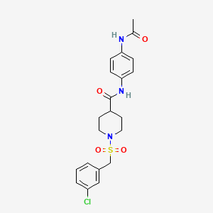 molecular formula C21H24ClN3O4S B14984360 N-[4-(acetylamino)phenyl]-1-[(3-chlorobenzyl)sulfonyl]piperidine-4-carboxamide 