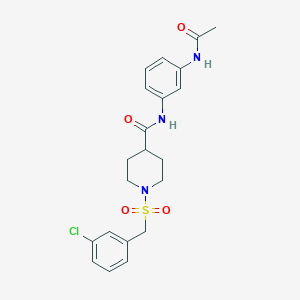 N-[3-(acetylamino)phenyl]-1-[(3-chlorobenzyl)sulfonyl]piperidine-4-carboxamide