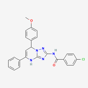 molecular formula C25H20ClN5O2 B14984386 4-chloro-N-[7-(4-methoxyphenyl)-5-phenyl-4,7-dihydro[1,2,4]triazolo[1,5-a]pyrimidin-2-yl]benzamide 