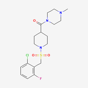 {1-[(2-Chloro-6-fluorobenzyl)sulfonyl]piperidin-4-yl}(4-methylpiperazin-1-yl)methanone