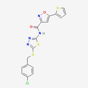 molecular formula C17H11ClN4O2S3 B14984419 N-{5-[(4-chlorobenzyl)sulfanyl]-1,3,4-thiadiazol-2-yl}-5-(thiophen-2-yl)-1,2-oxazole-3-carboxamide 