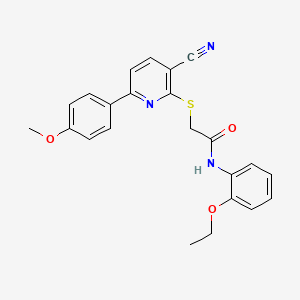 2-{[3-cyano-6-(4-methoxyphenyl)pyridin-2-yl]sulfanyl}-N-(2-ethoxyphenyl)acetamide