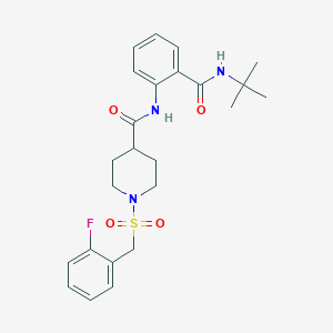 molecular formula C24H30FN3O4S B14984432 N-[2-(tert-butylcarbamoyl)phenyl]-1-[(2-fluorobenzyl)sulfonyl]piperidine-4-carboxamide 