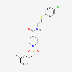 N-{2-[(4-chlorophenyl)sulfanyl]ethyl}-1-[(3-methylbenzyl)sulfonyl]piperidine-4-carboxamide