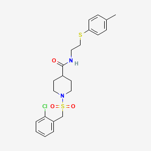 1-[(2-chlorobenzyl)sulfonyl]-N-{2-[(4-methylphenyl)sulfanyl]ethyl}piperidine-4-carboxamide