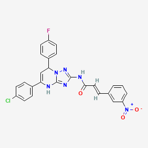 molecular formula C26H18ClFN6O3 B14984474 (2E)-N-[5-(4-chlorophenyl)-7-(4-fluorophenyl)-3,7-dihydro[1,2,4]triazolo[1,5-a]pyrimidin-2-yl]-3-(3-nitrophenyl)prop-2-enamide 