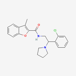 molecular formula C22H23ClN2O2 B14984493 N-[2-(2-chlorophenyl)-2-(pyrrolidin-1-yl)ethyl]-3-methyl-1-benzofuran-2-carboxamide 