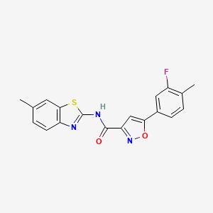 5-(3-fluoro-4-methylphenyl)-N-(6-methyl-1,3-benzothiazol-2-yl)-1,2-oxazole-3-carboxamide