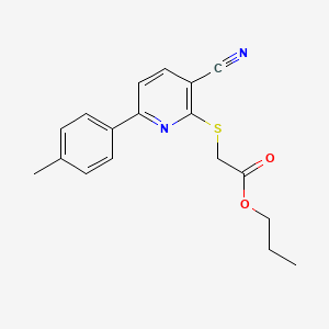 Propyl {[3-cyano-6-(4-methylphenyl)pyridin-2-yl]sulfanyl}acetate