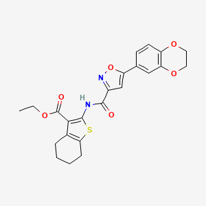 molecular formula C23H22N2O6S B14984558 Ethyl 2-({[5-(2,3-dihydro-1,4-benzodioxin-6-yl)-1,2-oxazol-3-yl]carbonyl}amino)-4,5,6,7-tetrahydro-1-benzothiophene-3-carboxylate 