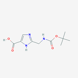 molecular formula C10H15N3O4 B1498456 2-(tert-Butoxycarbonylamino-methyl)-1H-imidazole-4-carboxylic acid CAS No. 867340-37-2