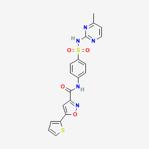 molecular formula C19H15N5O4S2 B14984564 N-{4-[(4-methylpyrimidin-2-yl)sulfamoyl]phenyl}-5-(thiophen-2-yl)-1,2-oxazole-3-carboxamide 