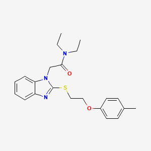 N,N-diethyl-2-(2-{[2-(4-methylphenoxy)ethyl]sulfanyl}-1H-benzimidazol-1-yl)acetamide