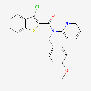 molecular formula C22H17ClN2O2S B14984578 3-chloro-N-(4-methoxybenzyl)-N-(pyridin-2-yl)-1-benzothiophene-2-carboxamide 