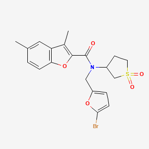 molecular formula C20H20BrNO5S B14984616 N-[(5-bromofuran-2-yl)methyl]-N-(1,1-dioxidotetrahydrothiophen-3-yl)-3,5-dimethyl-1-benzofuran-2-carboxamide 