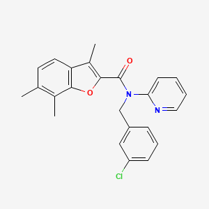 N-(3-chlorobenzyl)-3,6,7-trimethyl-N-(pyridin-2-yl)-1-benzofuran-2-carboxamide