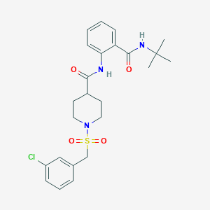 N-[2-(tert-butylcarbamoyl)phenyl]-1-[(3-chlorobenzyl)sulfonyl]piperidine-4-carboxamide