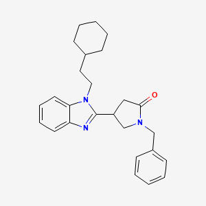 molecular formula C26H31N3O B14984679 1-benzyl-4-[1-(2-cyclohexylethyl)-1H-benzimidazol-2-yl]pyrrolidin-2-one 